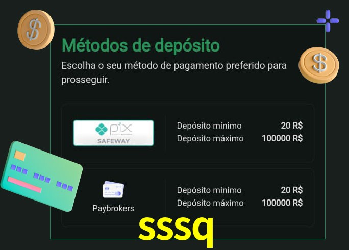 O cassino sssq oferece uma grande variedade de métodos de pagamento